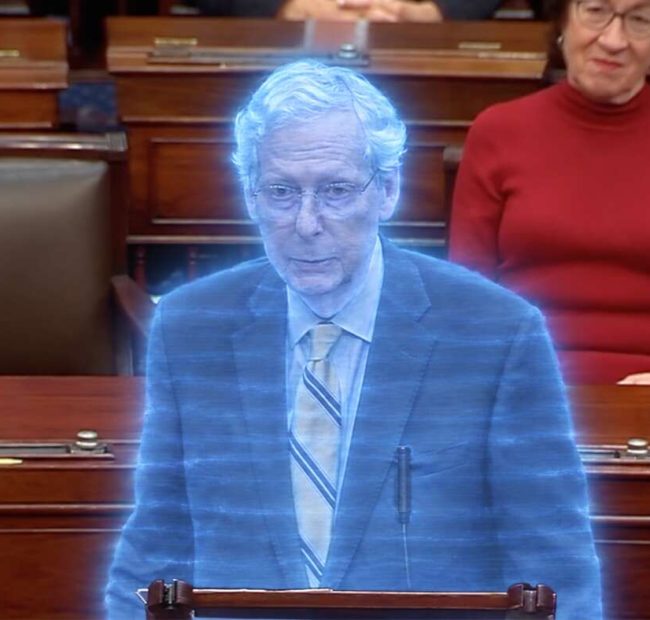 Mitch McConnell Returns To Senate As Force Ghost