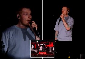 Ed Sheeran weeps on stage, denounces Israel’s actions in Gaza in emotional first speech since Macklemore fiasco…