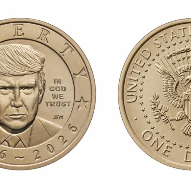 U.S. Treasurer strikes a Trump dollar coin, ends the penny and sells the last one for $16.7 million