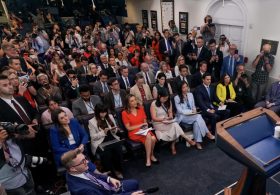 Surprise ‘Guest’ Takes Over White House Briefing Room