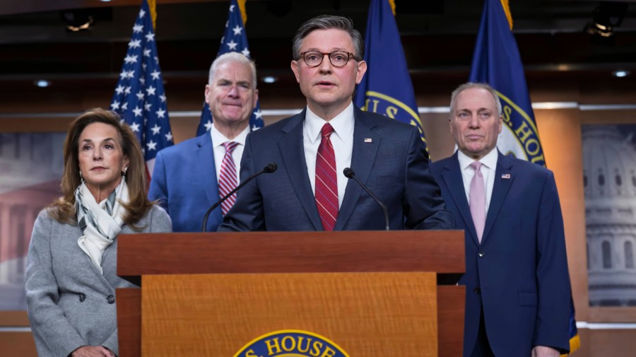 House Republicans give remarks amid AI turmoil johnson mike mcclain lisa emmer tom scalise steve 02032026 AP26034656891702 1