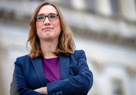 Republican upsets party-backed rival to challenge first openly trans member of Congress