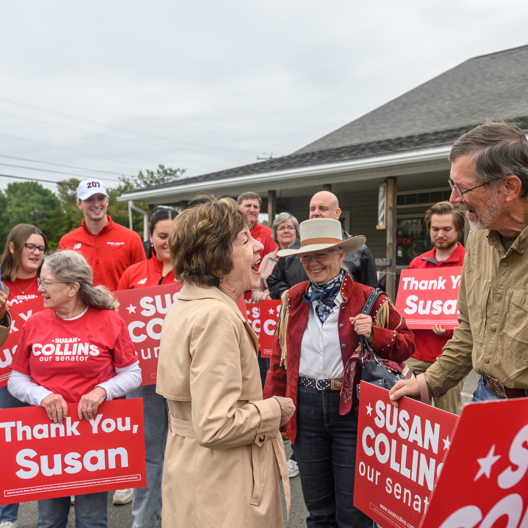 While Trump Goes Big in Dallas, Collins Goes Small in Maine to Save Her Seat mediumSquareAt3X 35