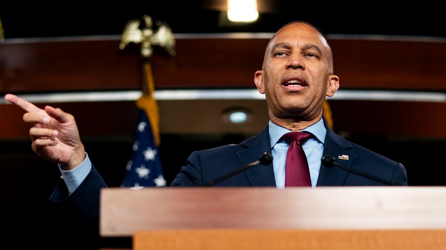 Jeffries gives remarks as AI safety concerns mount rieshakeem 062926gn10 w