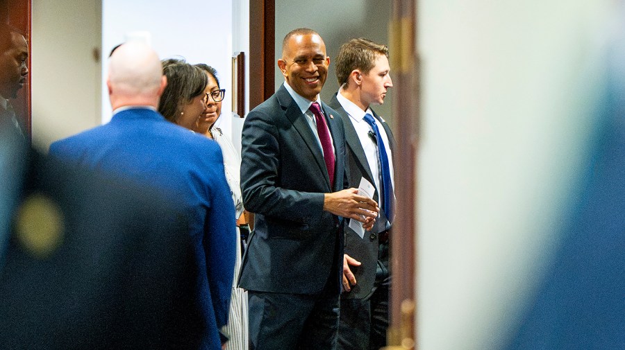 Democrats huddle to weigh changes to party rules following surprise defections rieshakeem 090126gn01 w