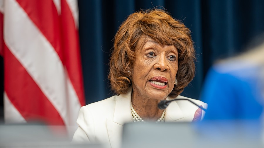Waters has heated exchange with Bessent on AI